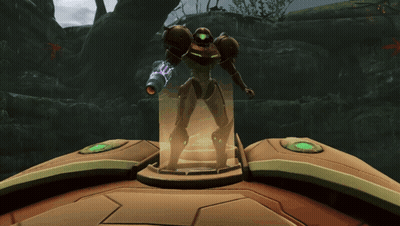 Video Game Character Standing On Platform With Gun GIF