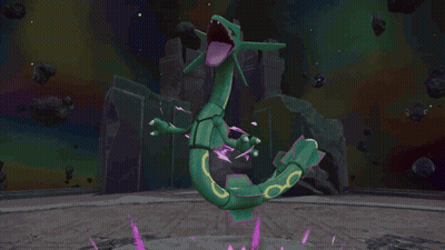 Video Game Character Surrounded By Purple Glowing Swirls GIF