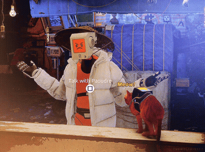 Video Game Character Talking To Cat Pacudre GIF