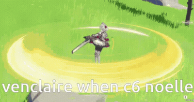 Video Game Character Venclaire C6 Noelle Holding Sword GIF