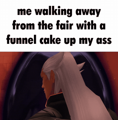 Video Game Character Walking Away With Funnel Cake GIF