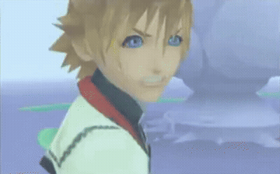 Video Game Character With Blonde Hair And Red Tie GIF