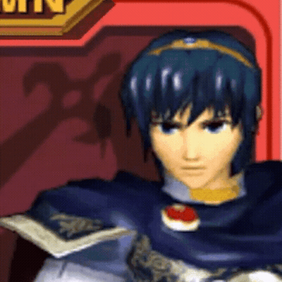 Video Game Character With Blue Hair And Crown GIF