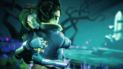 Video Game Character With Chinese Writing On Jacket GIF