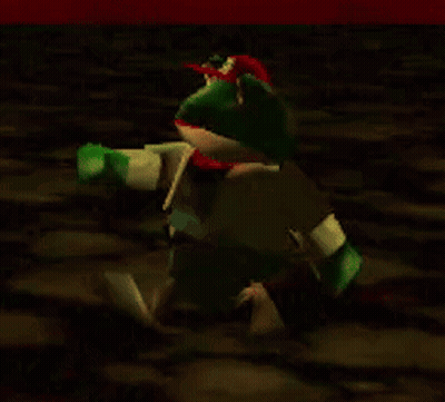 Video Game Character With Green Gloves And Red Hat GIF