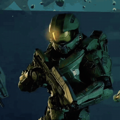 Video Game Character With Helmet Saying Core GIF