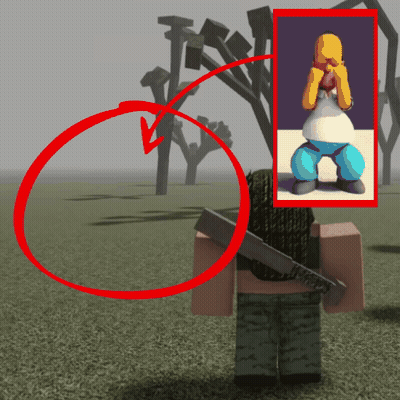 Video Game Character With Homer Simpson Behind GIF