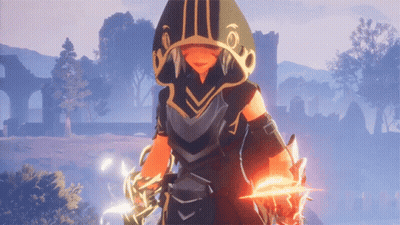 Video Game Character With Hood And Sword GIF