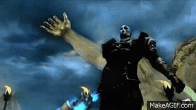 Video Game Character With Huge Arm In Field GIF