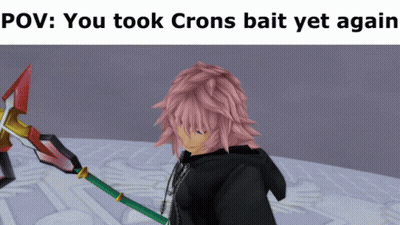 Video Game Character With Pink Hair You Took Crons Bait Yet Again GIF