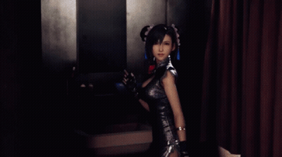 Video Game Character With Red Rose In Hair GIF