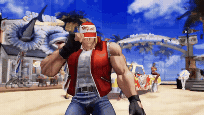 Video Game Character With Red Vest King Of Fighters GIF