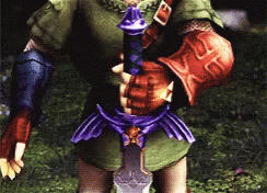Video Game Character With Sword And G Gloves GIF