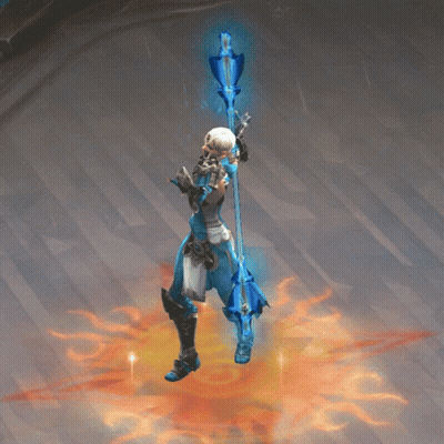 Video Game Character With Sword And Shield GIF