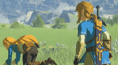 Video Game Character With Sword Saying Zelda GIF