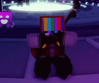 Video Game Character With TV Screen On Head GIF