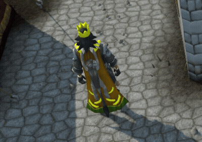 Video Game Character With Yellow Cape And Crown GIF