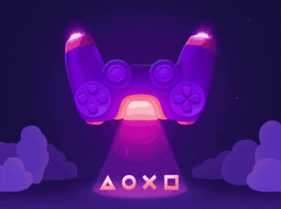 Video Game Controller With Letters OX And Square GIF