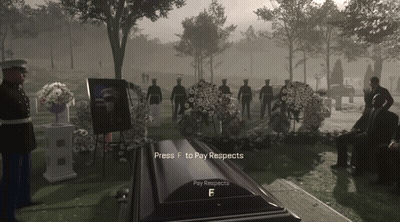 Video Game Funeral Coffin Press F To Pay Respects GIF