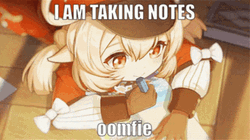 Video Game Genshin Impact Klee Taking Notes GIF