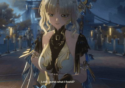 Video Game Girl Holding Star Saying Look Guess What I Found GIF