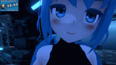 Video Game Girl With Blue Hair GIF