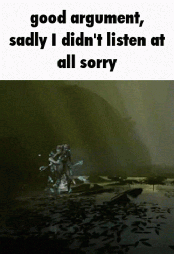 Video Game Good Argument Sadly I Didn't Listen At All Sorry GIF