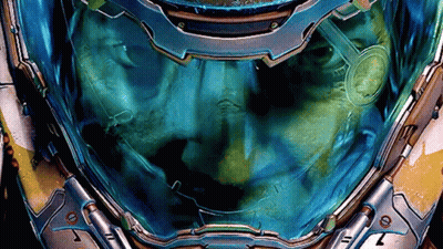 Video Game Helmet Reflection Of Face GIF