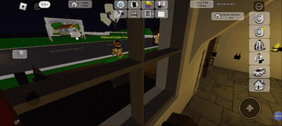 Video Game House With Welcome Golden Tree Sign GIF