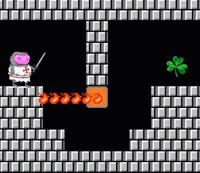 Video Game Knight With Sword And Clover GIF