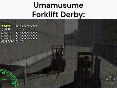 Video Game Man Driving Forklift Umamusume Forklift Derby GIF
