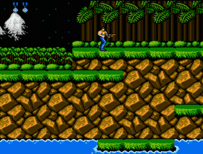 Video Game Man Holding Gun With Mountain Background GIF