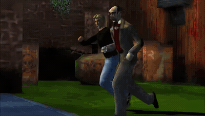 Video Game Man Jumping Over Fire GIF