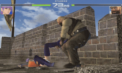 Video Game Man Kicking Woman Face Number 73 GIF