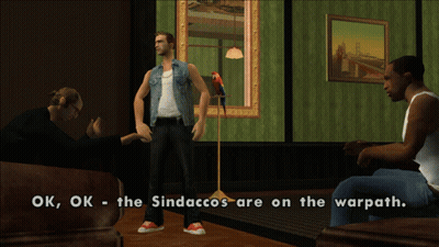 Video Game Man Next To Parrot Saying Ok Ok The Sindaccos Are On The Warpath GIF