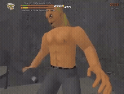 Video Game Man Saying Bigger By Wall GIF