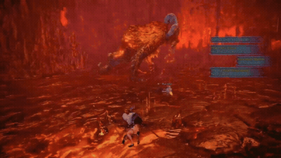 Video Game Monster Attacked By Another Monster GIF