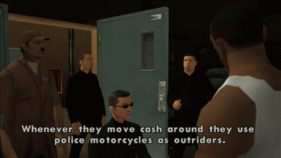 Video Game Move Cash Police Motorcycles Outsiders GIF