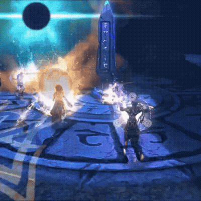 Video Game Near Obelisk With C GIF