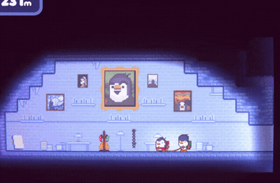 Video Game Penguin Painting On Wall GIF