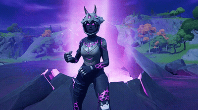 Video Game Person Standing On Rock With Purple Light GIF
