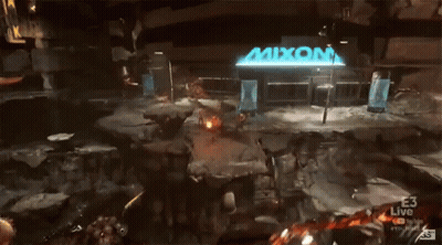 Video Game Played In Front Of Mixom Building GIF