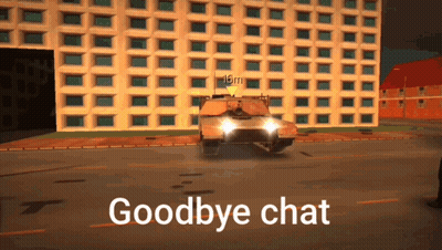 Video Game Saying Goodbye Chat In Front Of Large Building GIF
