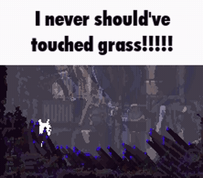 Video Game Saying I Never Should've Touched Grass GIF
