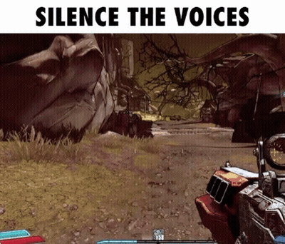 Video Game Saying Silence The Voices GIF