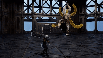 Video Game Scene Person Fighting Monster GIF