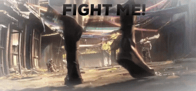 Video Game Scene Saying Fight Me GIF