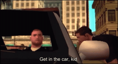 Video Game Scene Saying Get In The Car Kid GIF
