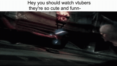 Video Game Scene Saying Hey You Should Watch Vtubers They're So Cute And Fun GIF