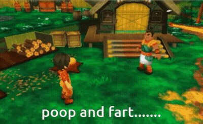 Video Game Scene Saying Poop And Fart GIF